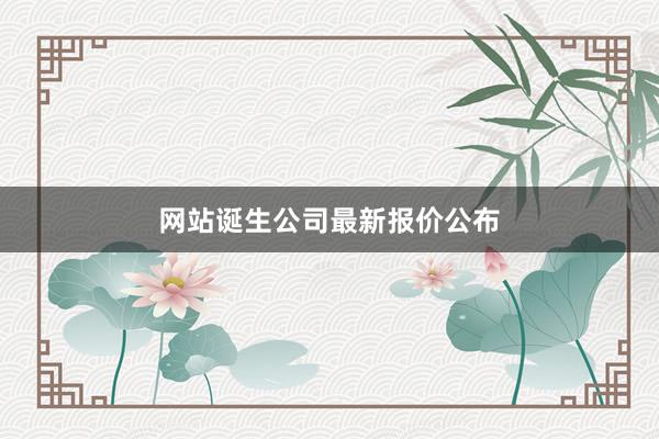 网站诞生公司最新报价公布